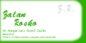 zalan rosko business card